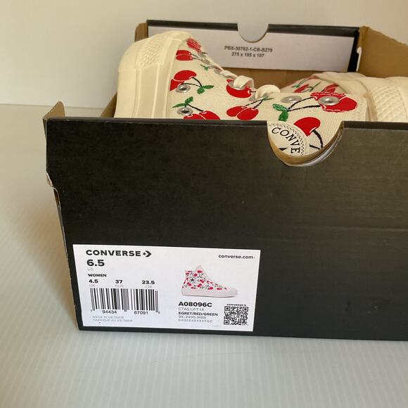 Converse Cherry Print Sneakers All Star Lift Platform Women’s 6.5 (37 EU) Trendy - Picture 10 of 11
